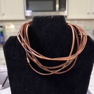 Elegant Brown Leather Necklace